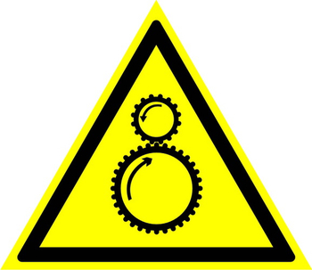 W29 осторожно! возможно затягивание между вращающимися элементами (пленка, сторона 200 мм) - Знаки безопасности - Предупреждающие знаки - магазин "Охрана труда и Техника безопасности"